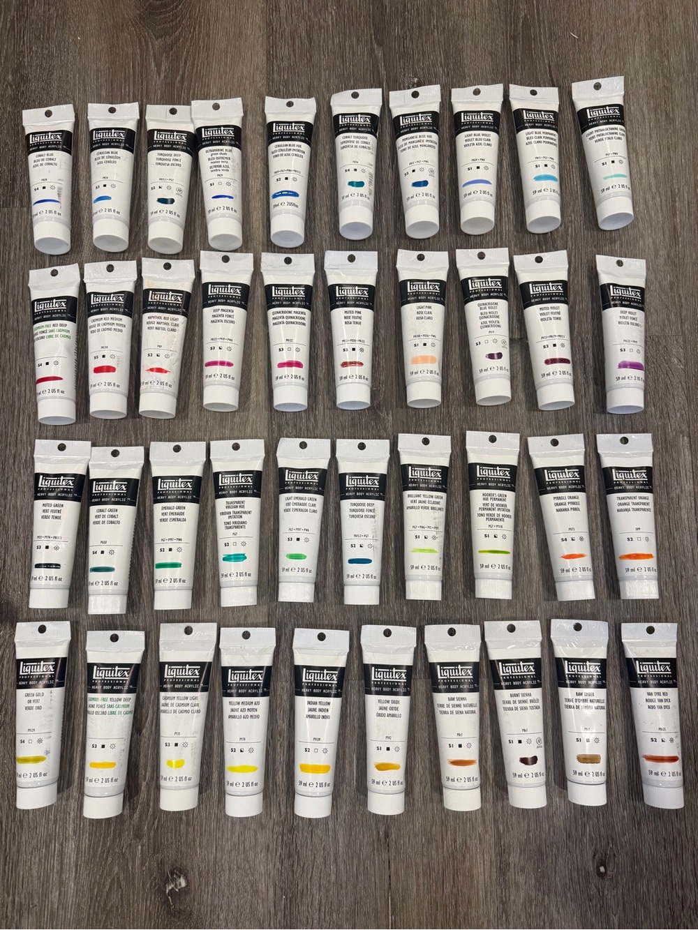 LOT of 40 LIQUITEX 2oz Heavy Body Acrylic Paint Tubes 2 fl oz (59mL) ☆NEW☆